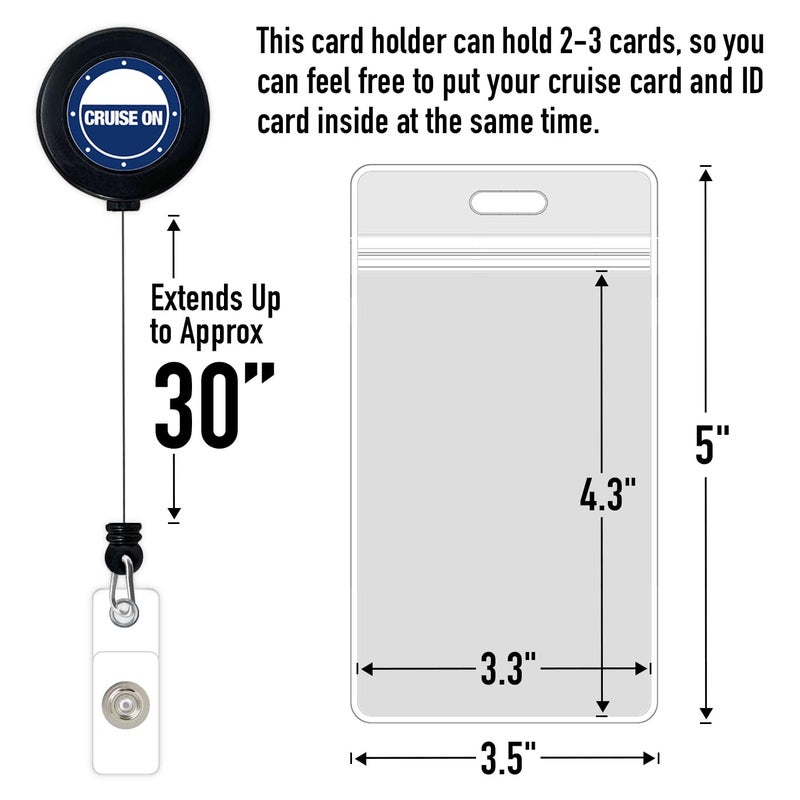Cruise On Cruise Lanyard for Ship Cards â€“ 2-Pack Retractable Badge & Waterproof Key Card Holder for Ship Cards â€“ Cruise Essentials 2026-2027, Perfect for Travel & Vacation (Blue & White) - Image 5